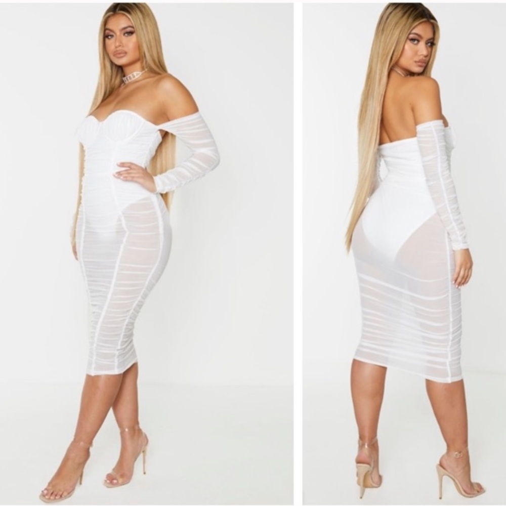 Sheer Sexy White Mesh Dress